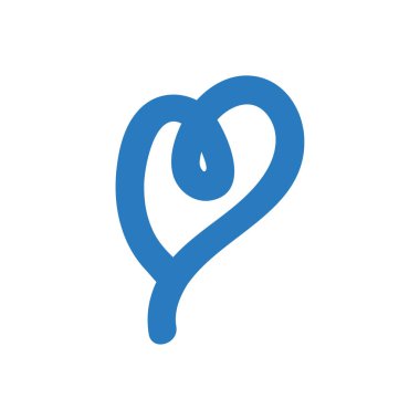 Kalp vektör simgesi, aşk sembolü. Sevgililer günü işareti-mavi