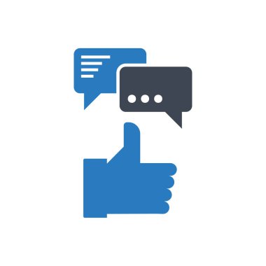 Sohbet balon - gibi simge vektör Icon - mavi