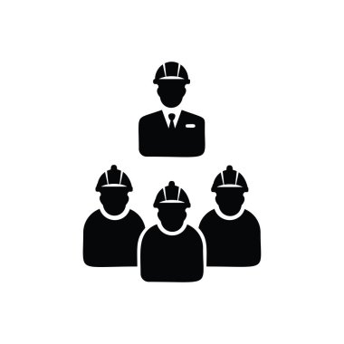 mimar ve inşaatçılar basit simge, vektör illüstrasyon