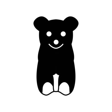 Oyuncak ayı simgesi düz-Illüstrasyon yalıtılmış vektör işareti