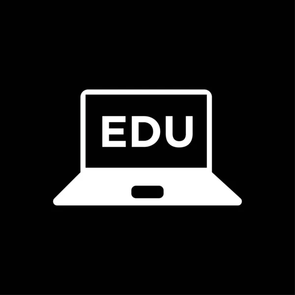 Bildung Online Konzepte Laptop Symbol Vektor Weiß — Stockvektor