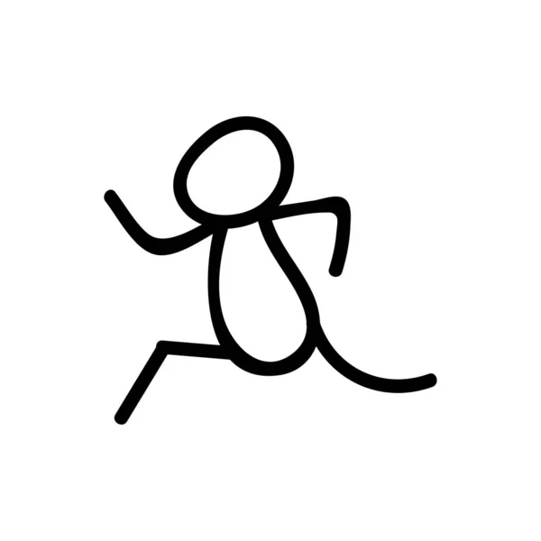 Stick Figure Boy Running Icon — Stock Vector