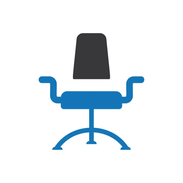 Business office stoel pictogram vector blauw — Stockvector