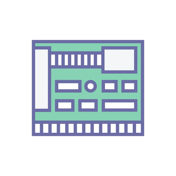 Computer Moederbord Icoon Processor Sign — Stockvector