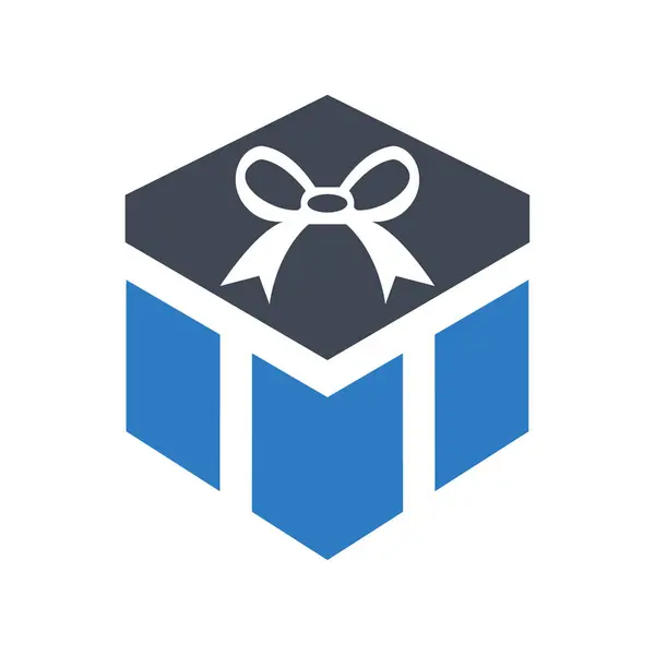 Geschenkbox Symbol Blau — Stockvektor