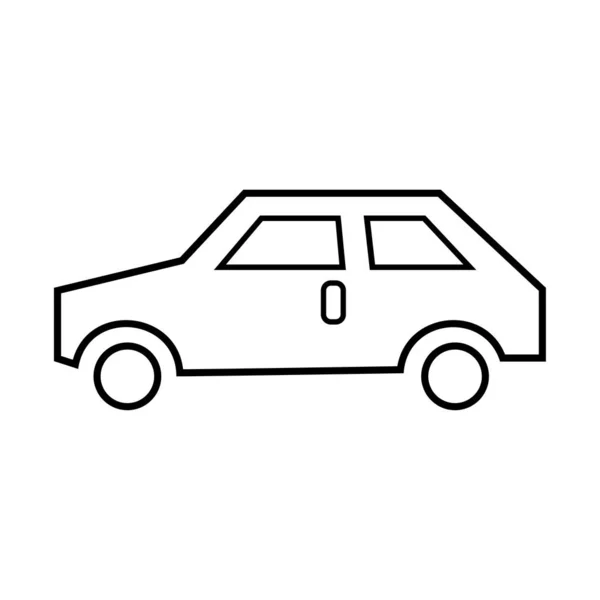 Εικονίδιο Γραμμικού Αυτοκινήτου Λευκό Φόντο — Διανυσματικό Αρχείο