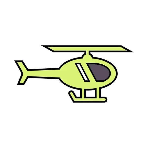 Thin Line Colorful Helicopter Icon Illustration — Stock Vector