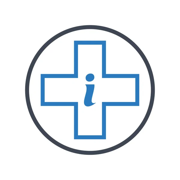 Vettore Icona Informazioni Mediche Blu — Vettoriale Stock