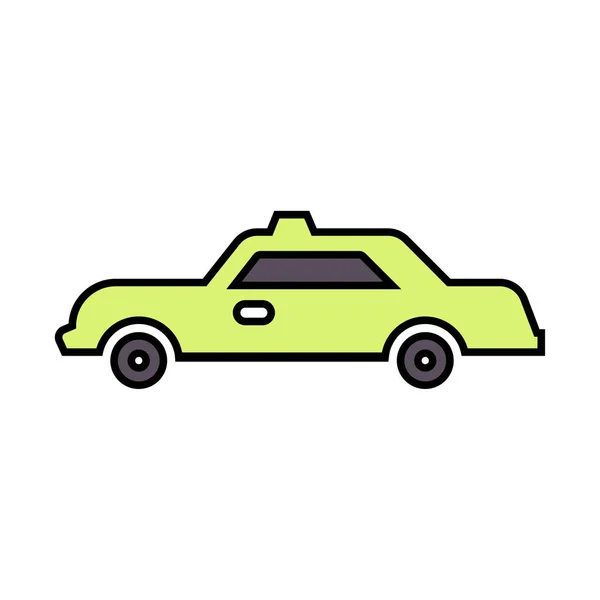Taxi Car Icon Linear Style Colorful — Stock Vector