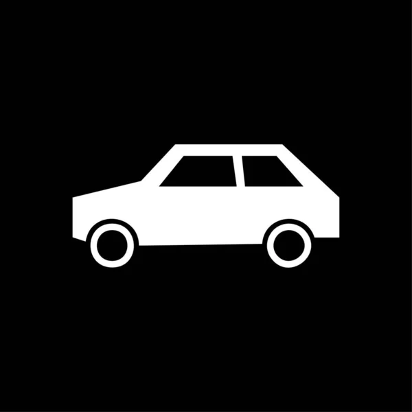 Car Icon Vector White — Stock Vector