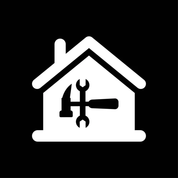 Home Repair Icon Vector White — Stock Vector