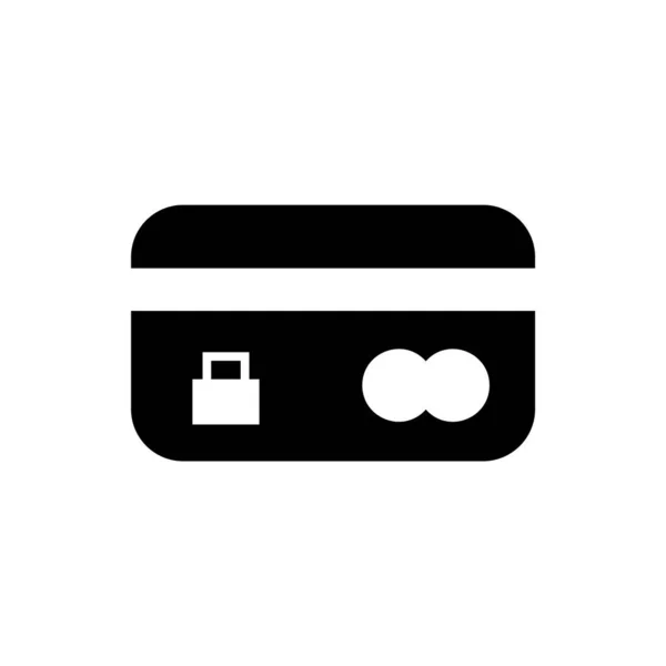 Ikona Bezpieczeństwa Karty Kredytowej Karta Debetowa Bezpieczny Znak — Wektor stockowy
