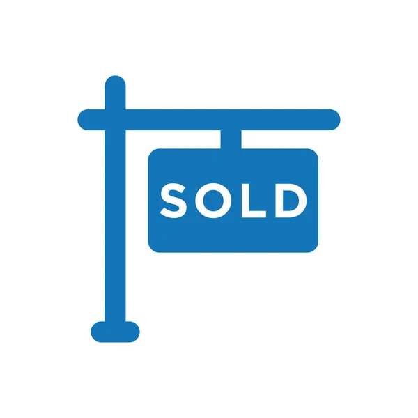 Sold Sign Icon Vector Blue — Stock Vector