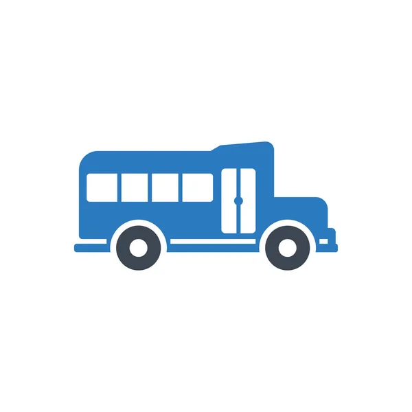 Escuela Van Icono Vector Aislado Bus Icono Vector Azul — Vector de stock