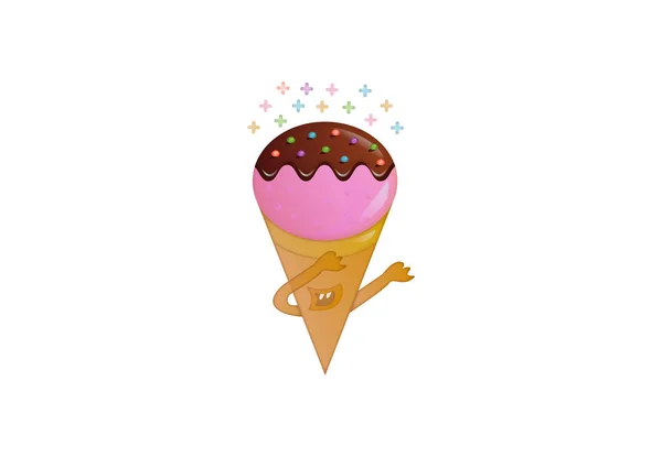 Ice Cream Cone Vector Illustration — Stock Vector