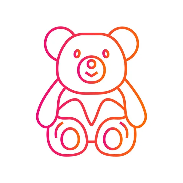 Teddy Bear Icon Plat Illustratie Geïsoleerd Vector Teken — Stockvector