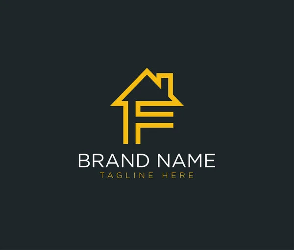 F Letter Emlak logo tasarım-gayrimenkul logosu.