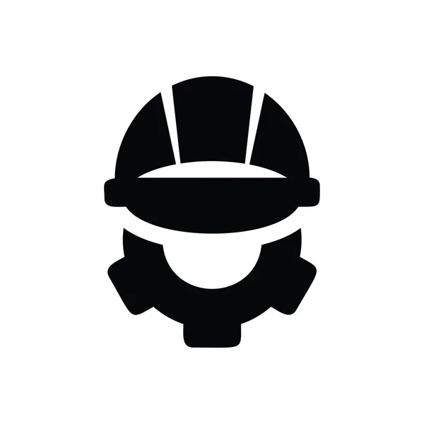 Helmet Cog Simple Icon Vector Illustration — Stock Vector