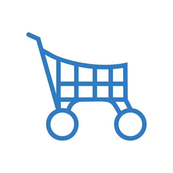 Icono Carrito Compras Azul — Vector de stock