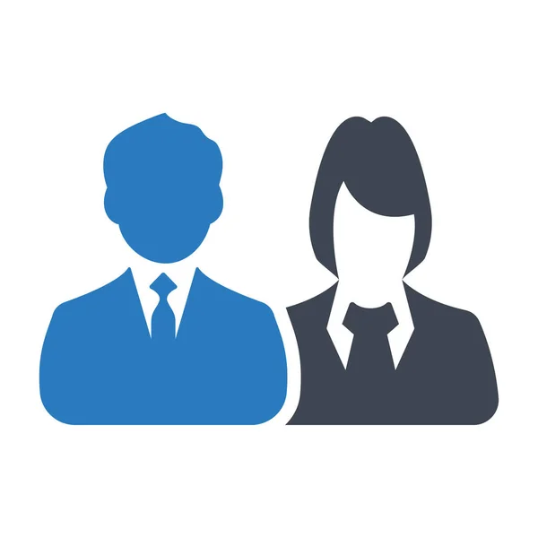 Hommes Femmes Avec Photo Profil Avatar Entreprise Bleu — Image vectorielle