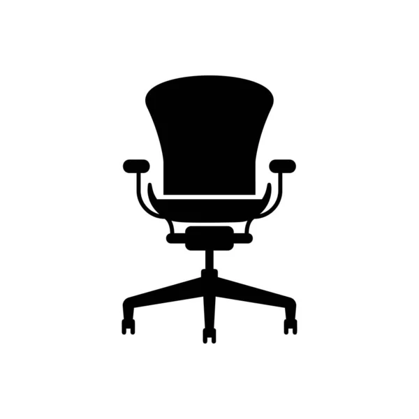 Bureau Stoel Icon Vector Zwart — Stockvector