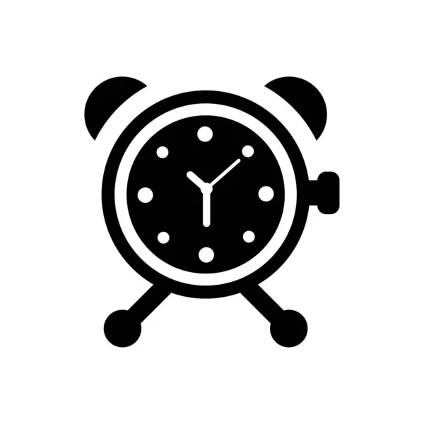 Reloj Despertador Icono Reloj Despertador Vector Negro — Archivo Imágenes Vectoriales