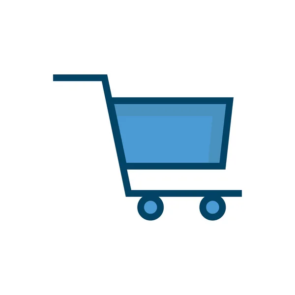 Shopping Cart Icon Flat Linear Style Vector — Stock Vector