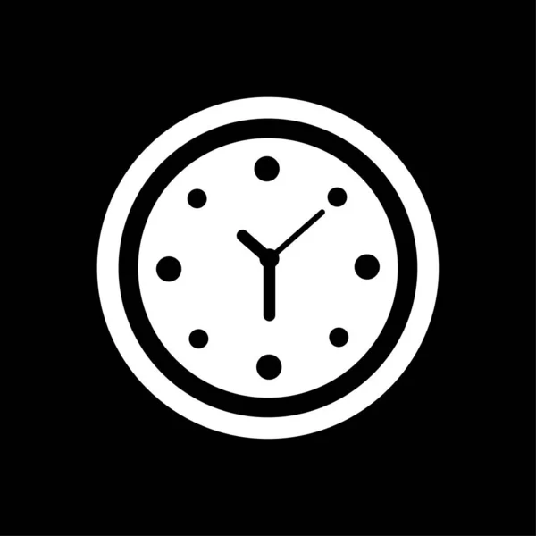 Oficina Reloj Vector Icono Blanco — Archivo Imágenes Vectoriales