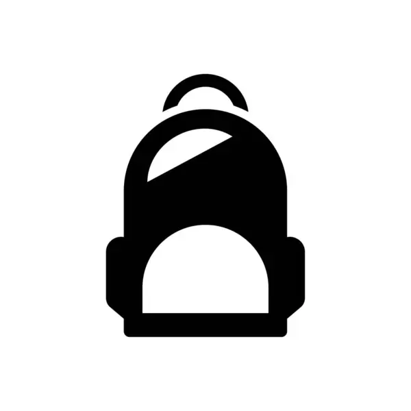 School Bag Icon Collage Bag Backpack Icon Vector Black — Stock Vector