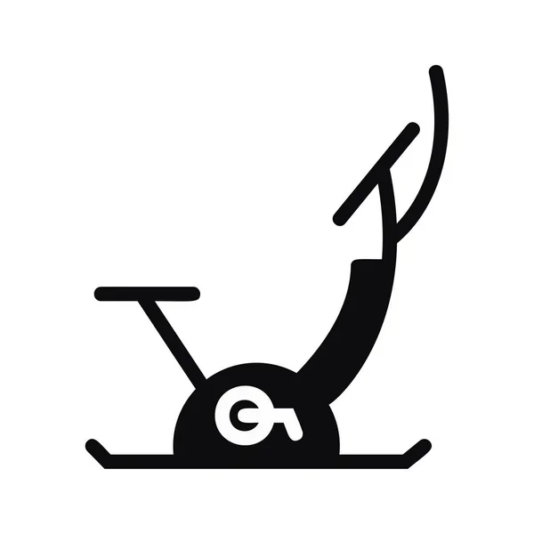 Icono Equipo Gimnasio Blanco — Vector de stock