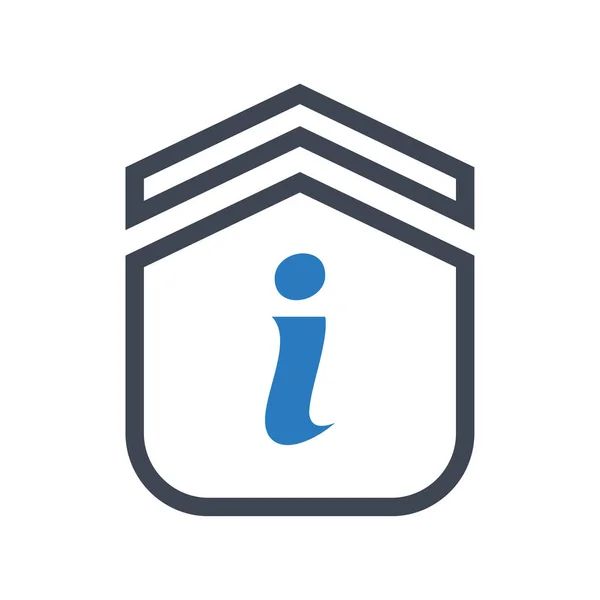 Huis Informatie Icon Vector Blauw — Stockvector