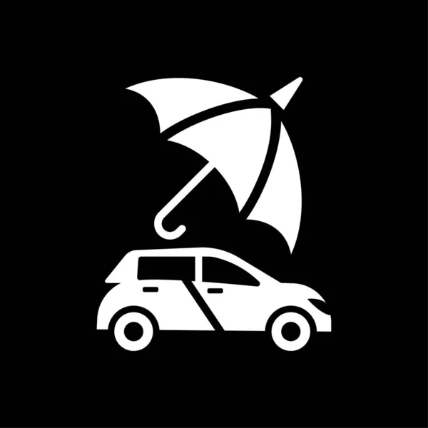 Car Protection Auto Insurance Icon Vector White — Stock Vector