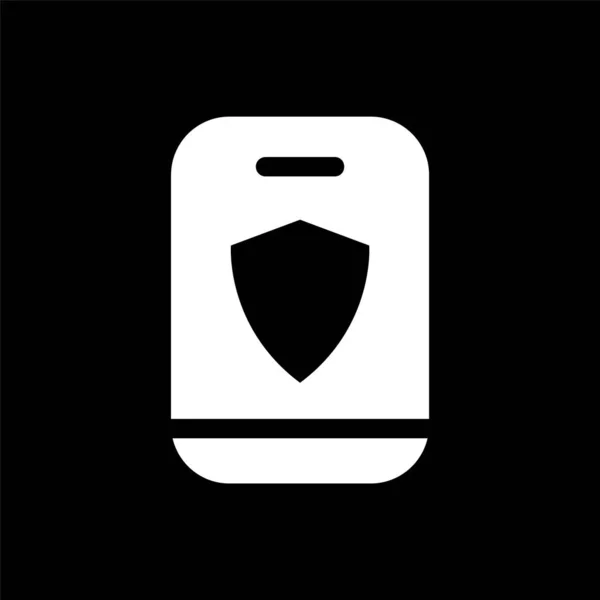 Ícone Segurança Móvel Sinal Proteção Smartphone — Vetor de Stock