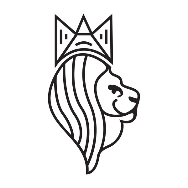 Minimalistische Leeuw Logo Zwart — Stockvector