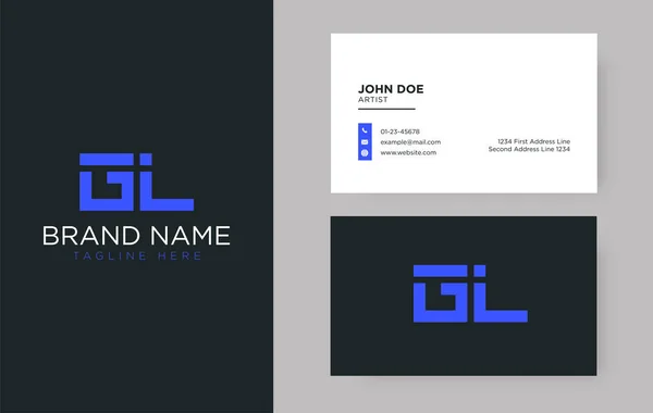 Zarif bir kurumsal kimlik şablonu ile Premium Letter GL logosu