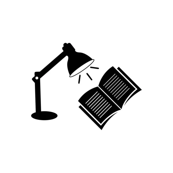 Education Concept Lamp Open Book — Stock Vector