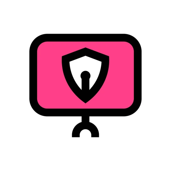 计算机安全图标 保护计算机符号 — 图库矢量图片