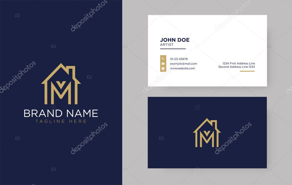 M Letter Real Estate Logo Design - Real estate logo.