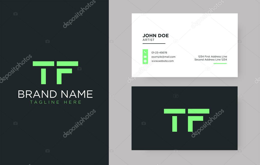 Premium letter TF logo with an elegant corporate identity template
