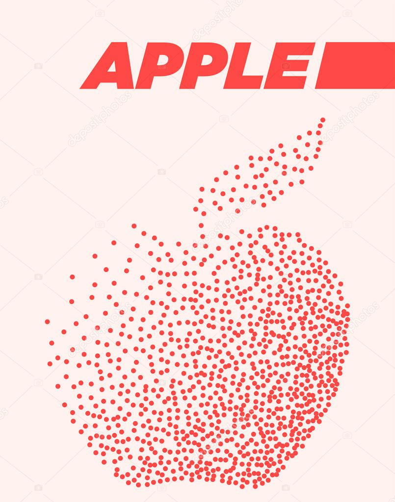 Apple modern halftone dot poster with bright colors