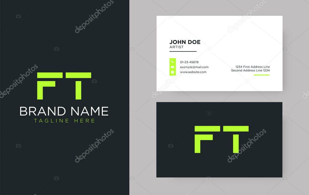 Premium letter FT logo with an elegant corporate identity template