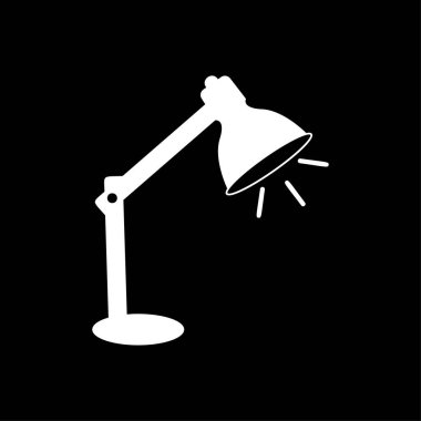 Ofis masa lambası simge vektör beyaz