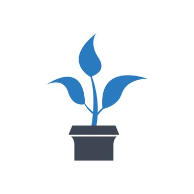 Büyüme kavramı simgesi-ağaç vektör simgesi-mavi