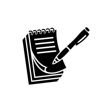 Not simgesini - simge stil tasarlamak vektör siyah resim