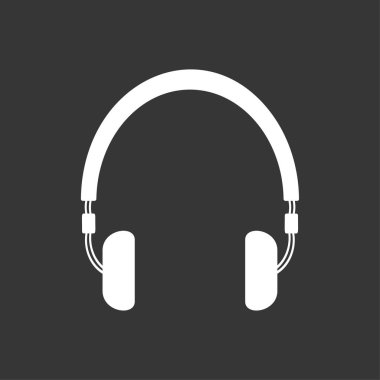 Siyah üzerinde kulaklık simgesi vektör
