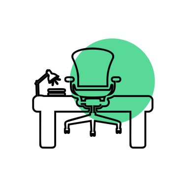 Office çalışma alanı simge vektörü-Işyeri işareti