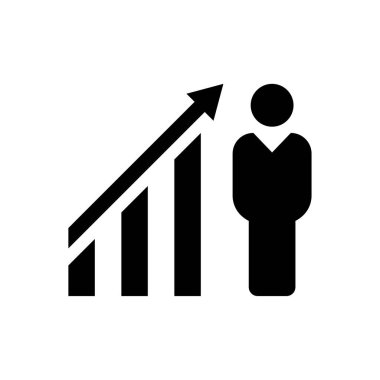 İşadamı finansal büyüme simge siyah