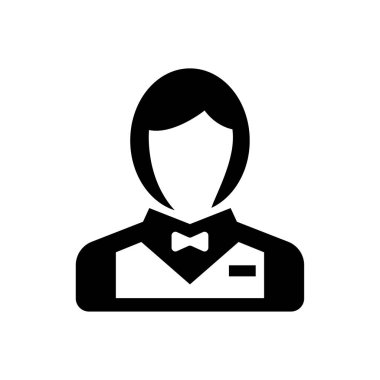 Garson glif simgesi - kız sembolü - vektör siyah