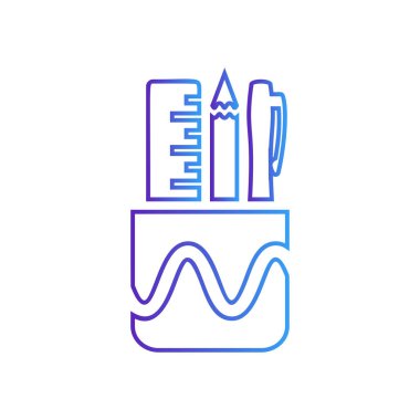 Ofis kalem tutucu kutusu simge vektör-kalem tutucu kutu işareti