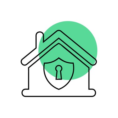 Kilit ev simgesi-gayrimenkul koruma işareti
